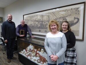Pictured Left to Right: Micah Odor, Dean of the Russel School of Ministry, James Lloyd, Library Director, Cindy MacMillian, Library Assistant and Laura Brown, Assistant Library Director